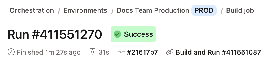 Example of run details