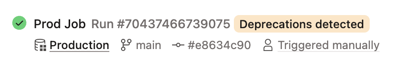 The deprecation warnings listed on the dbt dashboard. The deprecation warnings listed on the dbt dashboard.